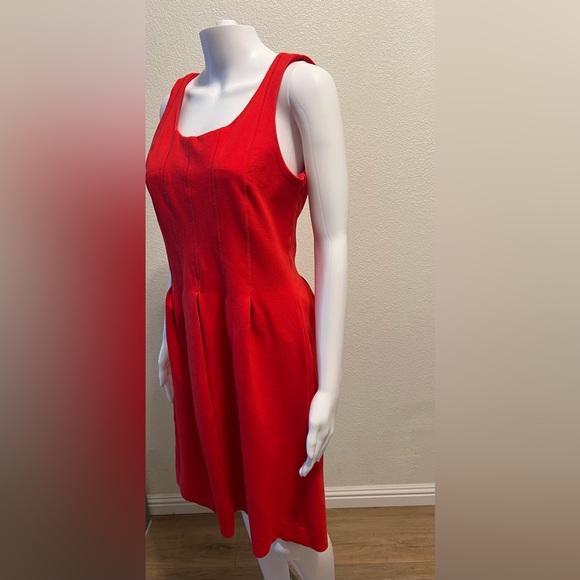 J. CREW Women's Pleated Flare Dress, Red Size 10 - Picture 3 of 7